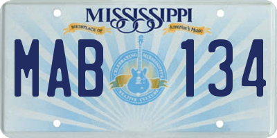 MS license plate MAB134