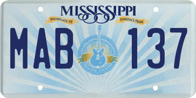 MS license plate MAB137