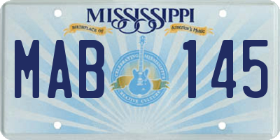 MS license plate MAB145