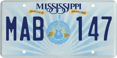 MS license plate MAB147
