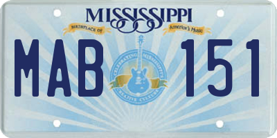 MS license plate MAB151
