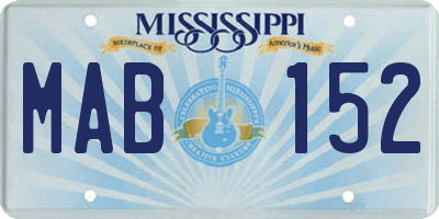 MS license plate MAB152