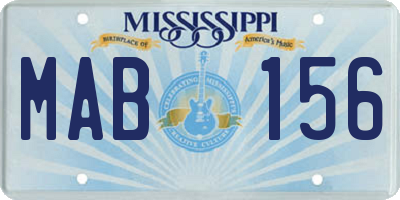 MS license plate MAB156