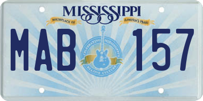 MS license plate MAB157