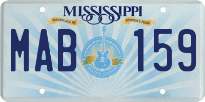 MS license plate MAB159