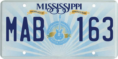 MS license plate MAB163