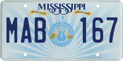 MS license plate MAB167