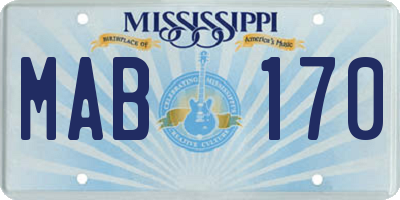 MS license plate MAB170