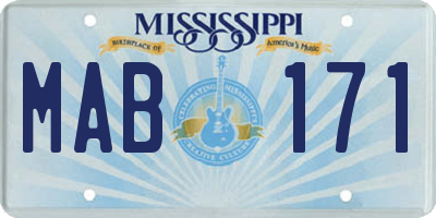 MS license plate MAB171