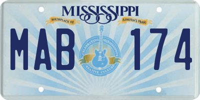MS license plate MAB174