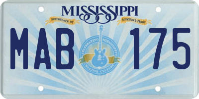 MS license plate MAB175