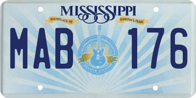 MS license plate MAB176