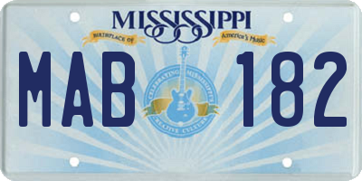 MS license plate MAB182