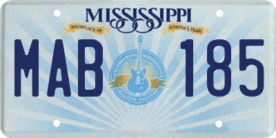 MS license plate MAB185