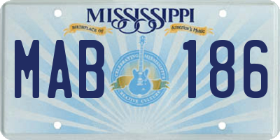MS license plate MAB186