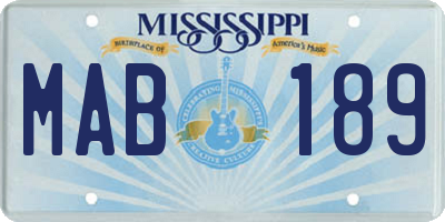 MS license plate MAB189