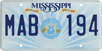 MS license plate MAB194