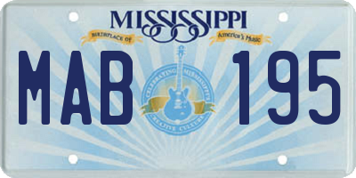 MS license plate MAB195