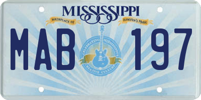 MS license plate MAB197