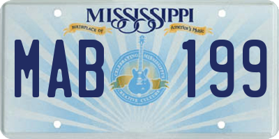 MS license plate MAB199