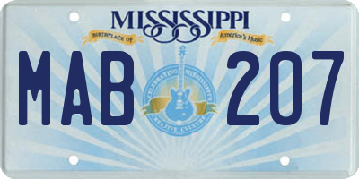 MS license plate MAB207