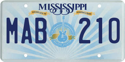 MS license plate MAB210
