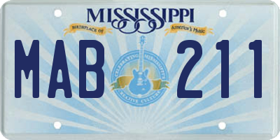 MS license plate MAB211