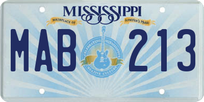 MS license plate MAB213