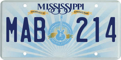 MS license plate MAB214