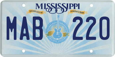 MS license plate MAB220