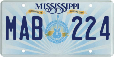 MS license plate MAB224