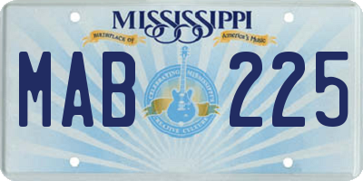 MS license plate MAB225