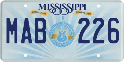 MS license plate MAB226