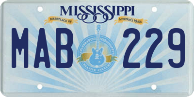MS license plate MAB229