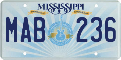 MS license plate MAB236