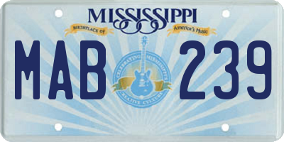 MS license plate MAB239