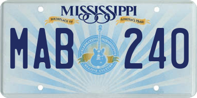 MS license plate MAB240