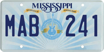 MS license plate MAB241