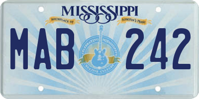 MS license plate MAB242