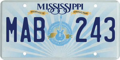 MS license plate MAB243