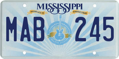 MS license plate MAB245
