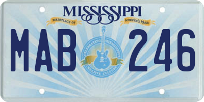 MS license plate MAB246