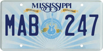 MS license plate MAB247