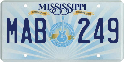 MS license plate MAB249