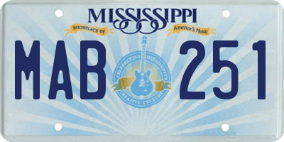 MS license plate MAB251