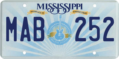 MS license plate MAB252