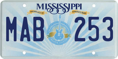MS license plate MAB253