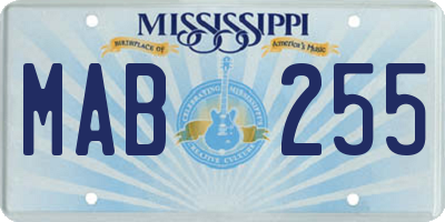 MS license plate MAB255