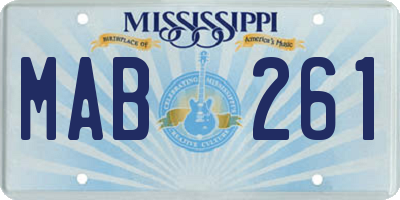 MS license plate MAB261