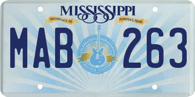 MS license plate MAB263